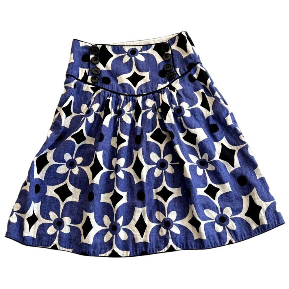MNG Suit Linen Mini Skirt Women 4 Blue coquette Coastal Yacht Club Garden Party